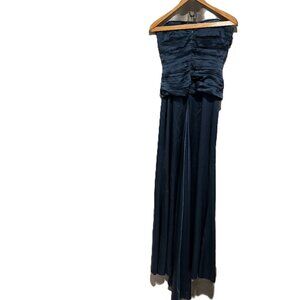 Nicole Miller Collection Silk Strapless Ruched Gown
